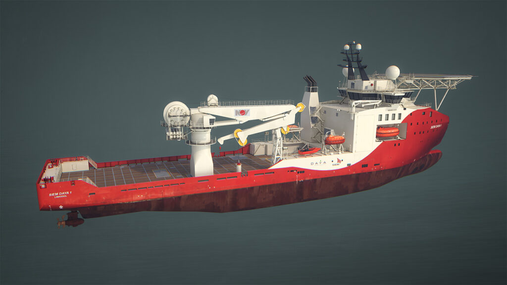 3D model of the Siem Daya 1 Offshore Vessel
