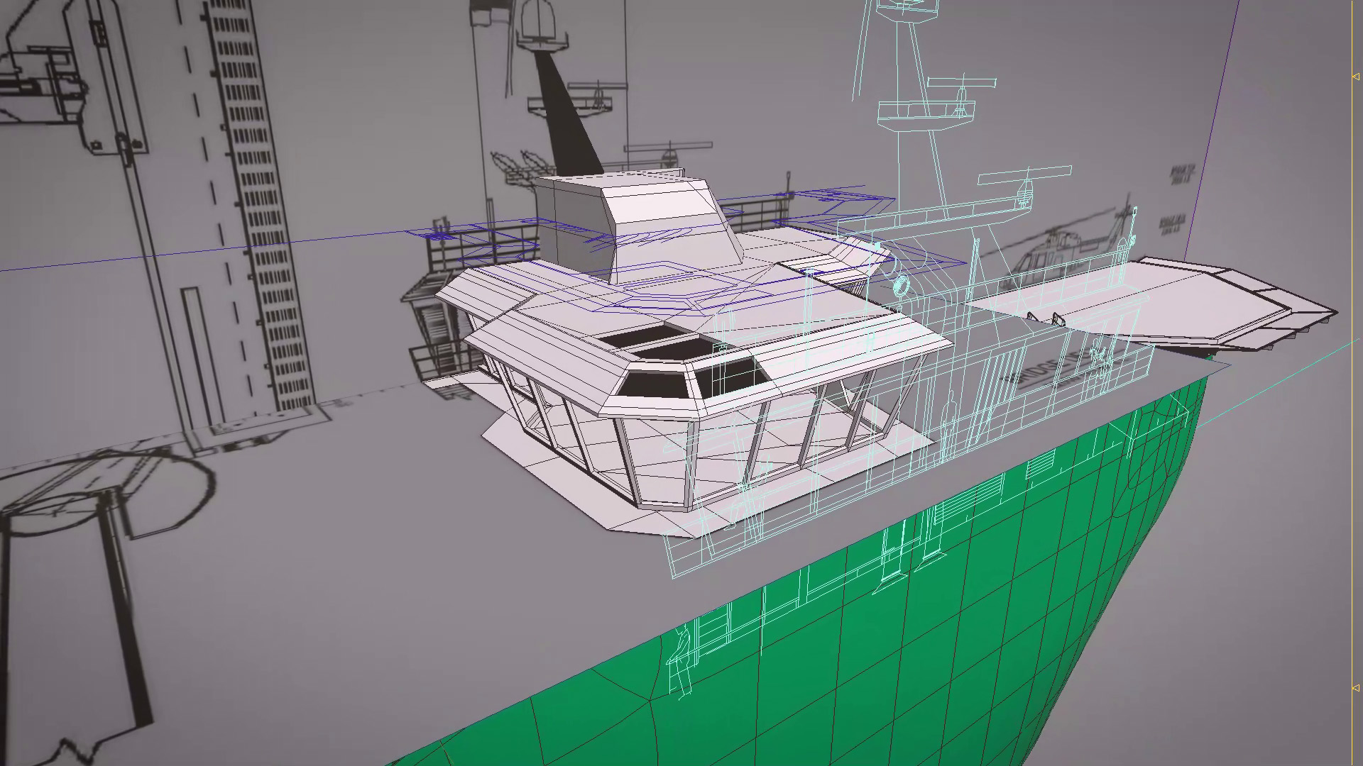 Construction process of a 3D model of an offshore vessel