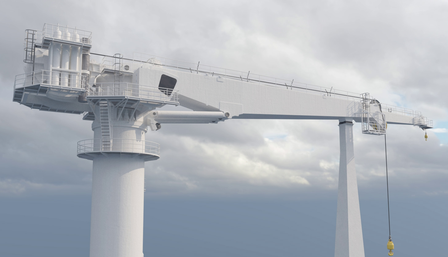 A modelled offshore crane ready for animation use