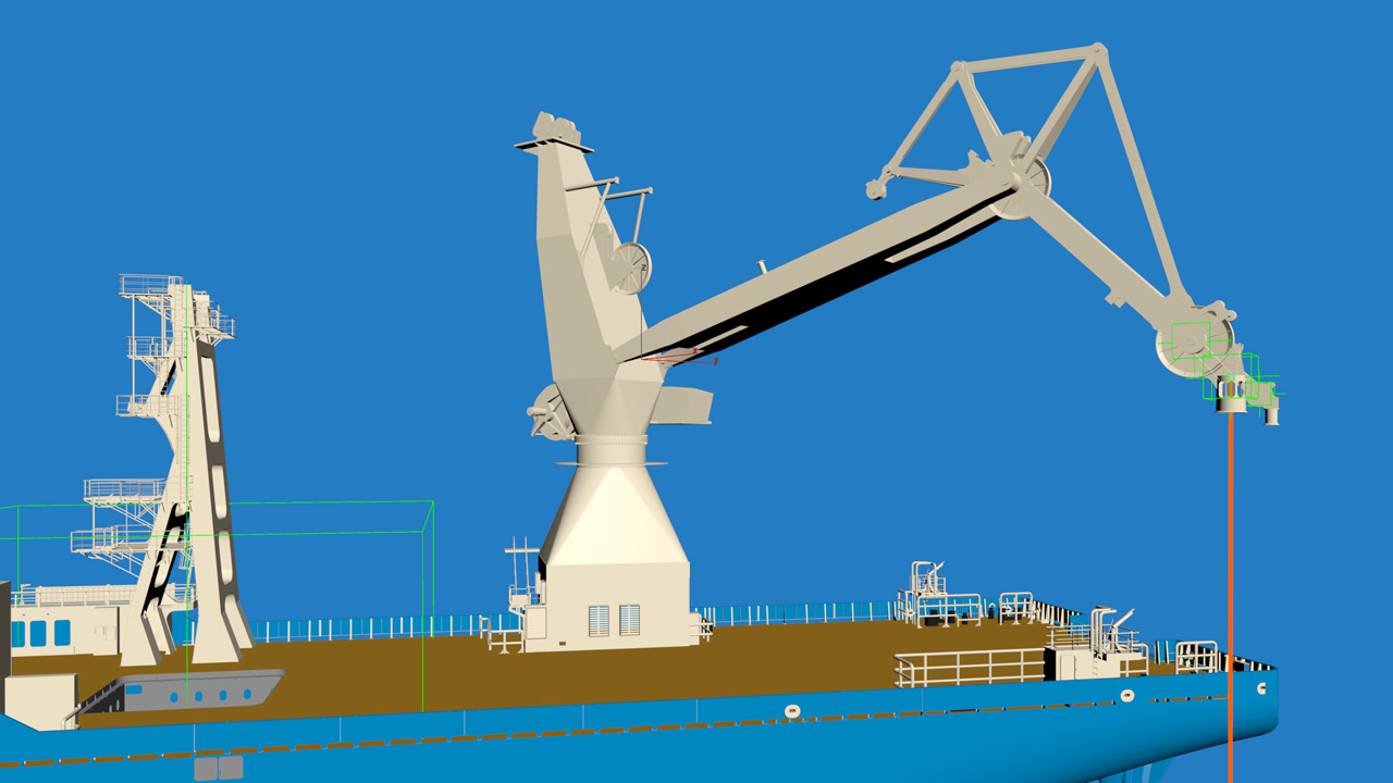 A work in progress model of a large offshore crane