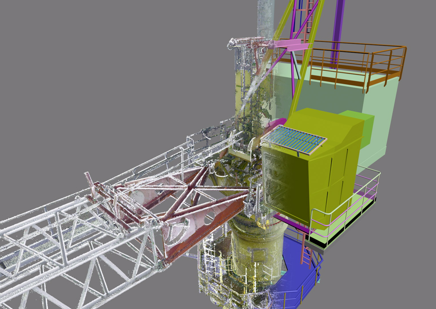 Modelling a 3D crane on top of a point cloud