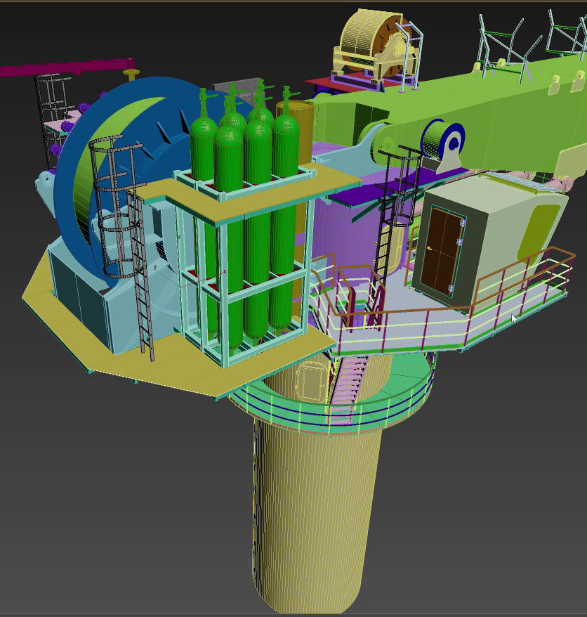 A part modelled 3D crane